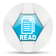 Poster - read round blue web icon on white background