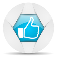 Aufkleber - thumb up round blue web icon on white background