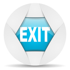 Aufkleber - exit round blue web icon on white background