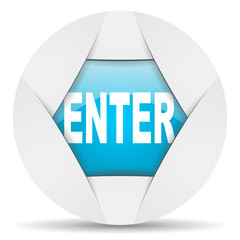 Aufkleber - enter round blue web icon on white background