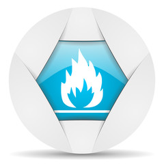 Aufkleber - flames round blue web icon on white background