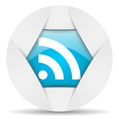 Aufkleber - rss round blue web icon on white background
