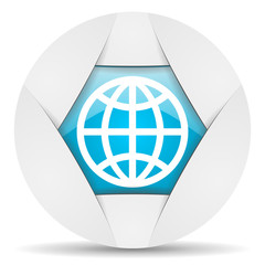 Aufkleber - earth round blue web icon on white background