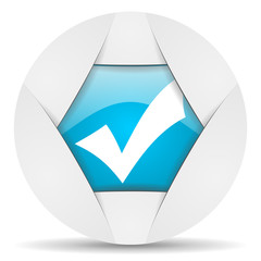 Aufkleber - accept round blue web icon on white background
