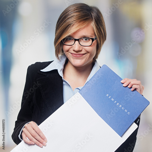Fotografie, Obraz young lady with documents for application