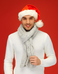 Poster - handsome man in christmas hat