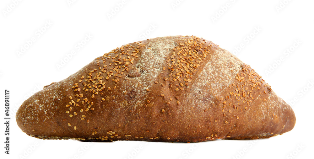 tasty rye bread, isolated on white