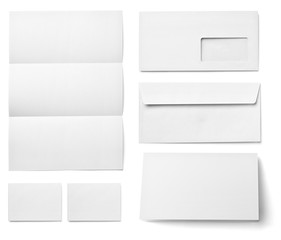 Wall Mural - leaflet letter business card white blank paper template