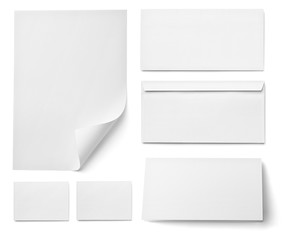 Wall Mural - leaflet letter business card white blank paper template