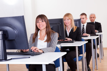 People working in a support centre