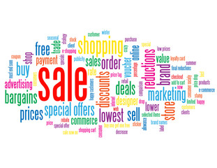 Wall Mural - SALE Tag Cloud (discount buy store online marketing)