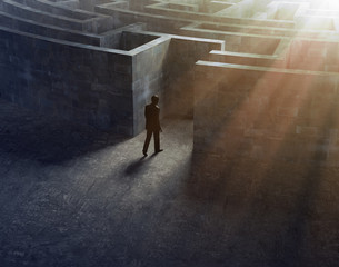Wall Mural - man entering a maze