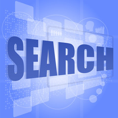 Poster - words search on digital screen, business concept