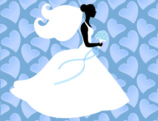 Wall Mural - silhouette bride