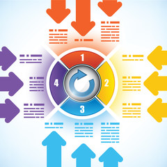 Wall Mural - Four parts business diagram template