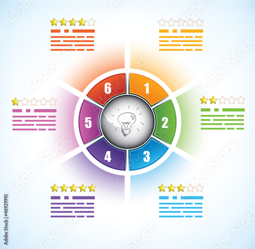 Photographie Modèle de diagramme Buiness avec six parties