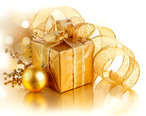Wall Mural - christmas gift box with decorations