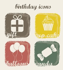 Canvas Print - birthday icons