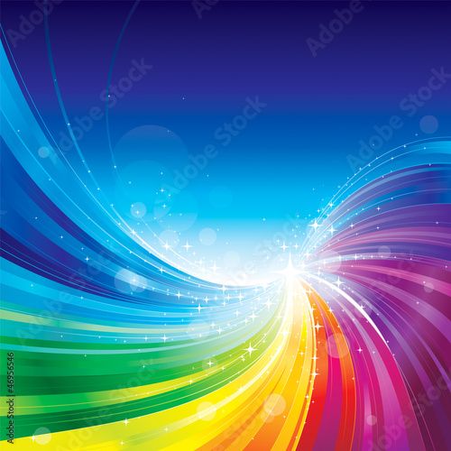 Naklejka dekoracyjna Abstract rainbow colors wave background.