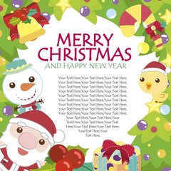 Wall Mural - cartoon xmas card