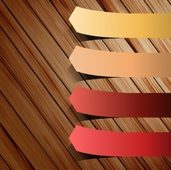 Aufkleber - Colorful presentations sticker on wooden background