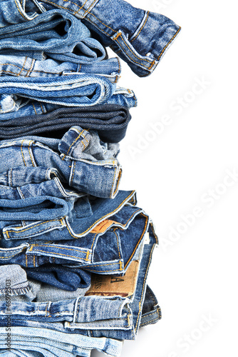 Fotografie, Obraz Pantalones vaqueros con espacio publicitario al lado derecho