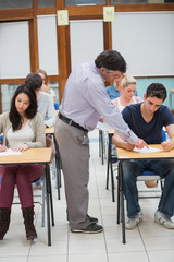 Wall Mural - Lecturer helping student