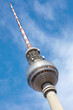 Tv tower on blue sky in Alexanderplatz, Berlin