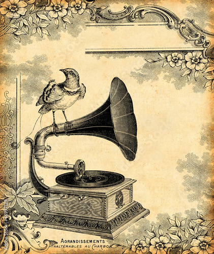 Naklejka na szybę gramophone 1900