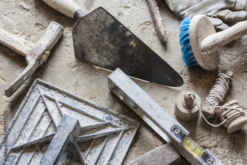Fotomural Construction masonry cement mortar tools