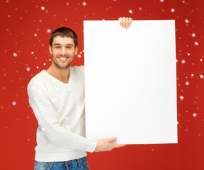 Poster - handsome man with big blank board