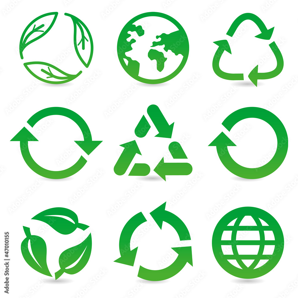 vector collection with recycle signs and symbols Stock Vector | Adobe Stock