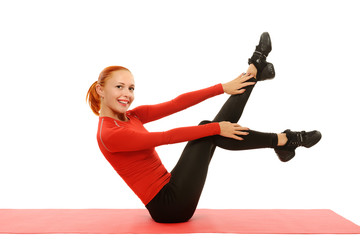 Wall Mural - Yoga practice. Woman doing asana