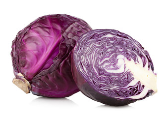 red cabbage isolated on white