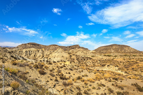 Fotografie, Obraz Tabernas pouštní hory, Andalusie, Španělsko, kino film Locati