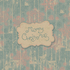 Aufkleber - Merry Christmas retro card. Vector, EPS10