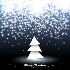 Wall Mural - paper christmas tree with lights