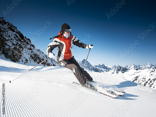 Foto-Kissen - Girl On the Ski (von dell)