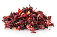 Aromatic Hibiscus Tea, Isolated On White