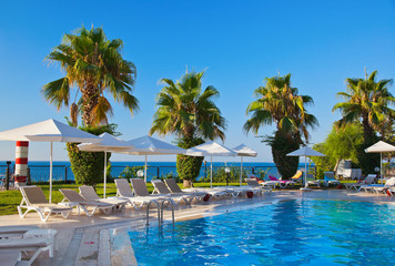 Water pool and chairs