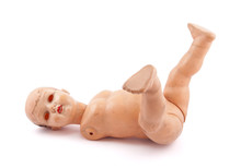 Abandoned Child's Baby Doll With Clipping Path