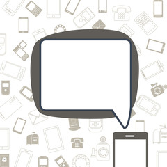 Aufkleber - Abstract speech cloud and communication gadget icons