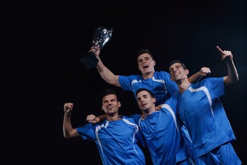 Wall Mural - soccer players celebrating victory