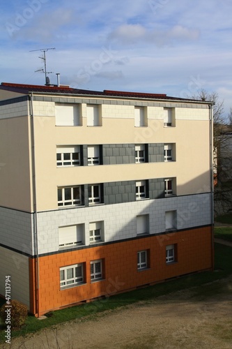 Fotografia, Obraz Chantier façade lotissement toiture maisons, hlm, ouvriers 2013