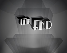Realistic Retro Movie Ending Screen Still - The End - Editable Vector.