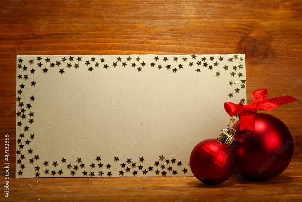 beautiful Christmas composition on wooden background