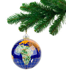 Wall Mural - Globe and christmas tree