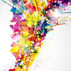 Aufkleber - Abstract background forming by watercolor paint splashes.