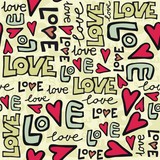 miłość i serca kolorowe retro graffiti na jasnym tle