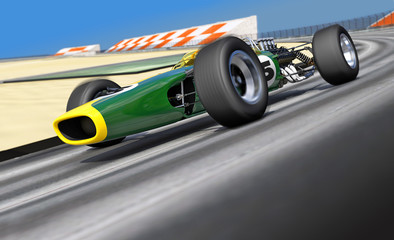Plakat 3d motorsport samochód